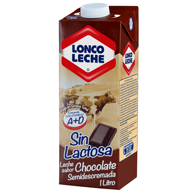 Leche Semidescremada Sin Lactosa Chocolate Loncoleche 1 Lt.