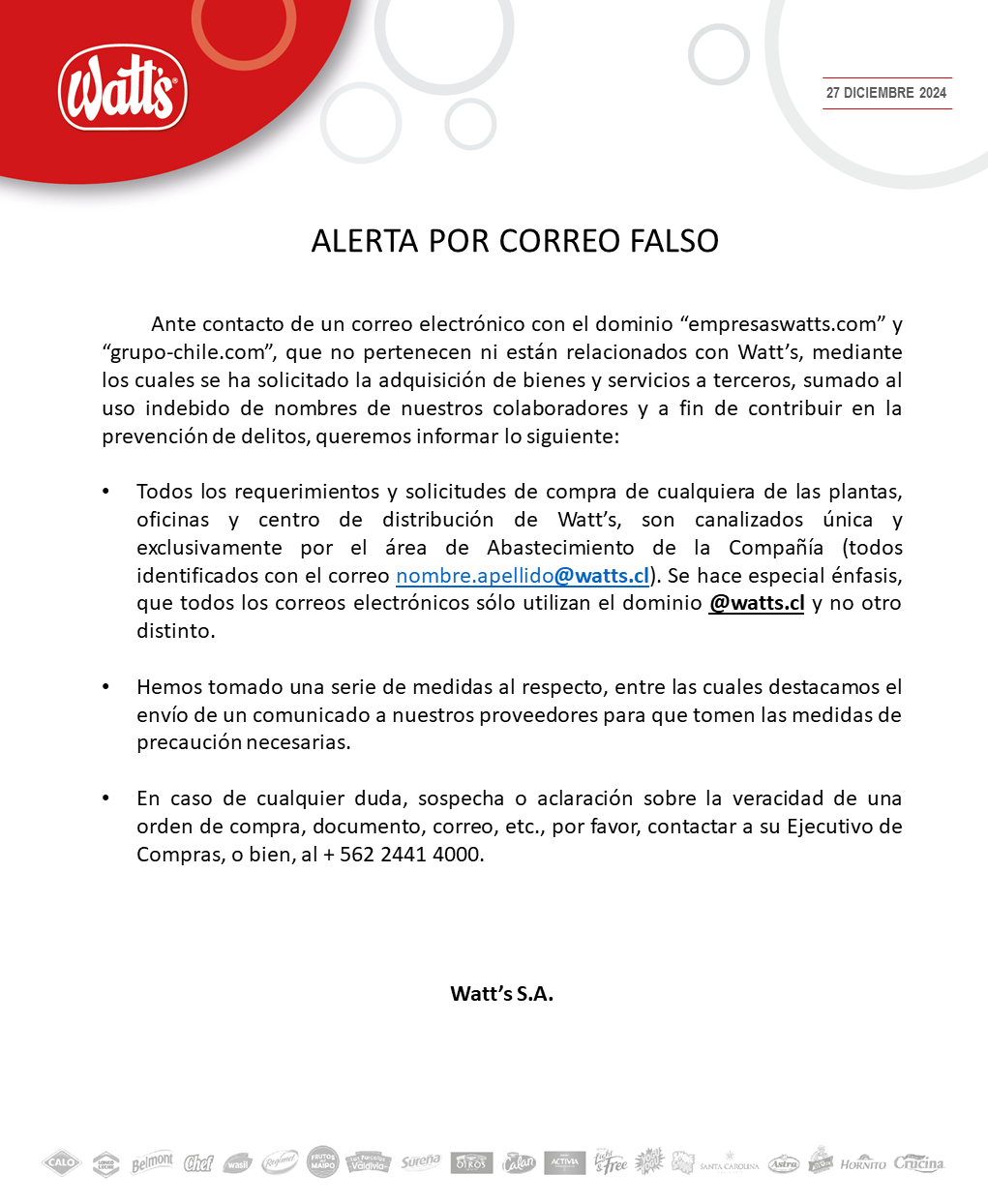 Alerta sobre Órdenes de Compras Falsas v.1 (MLI)