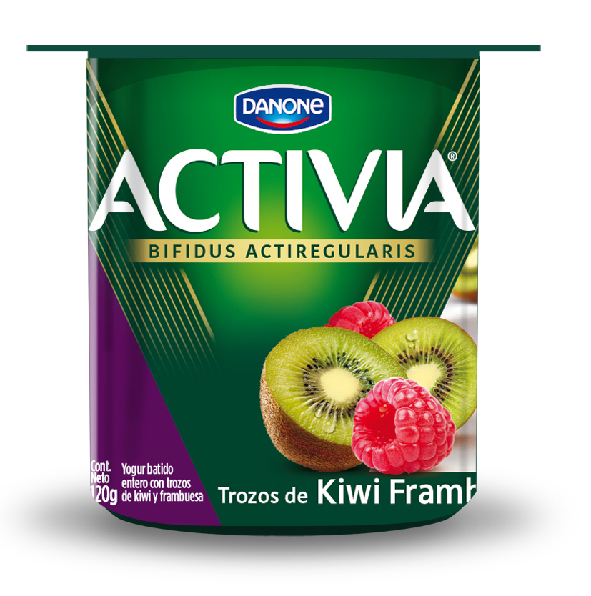 Yoghurt Kiwi Frambuesa Batido Entero Activia 120g