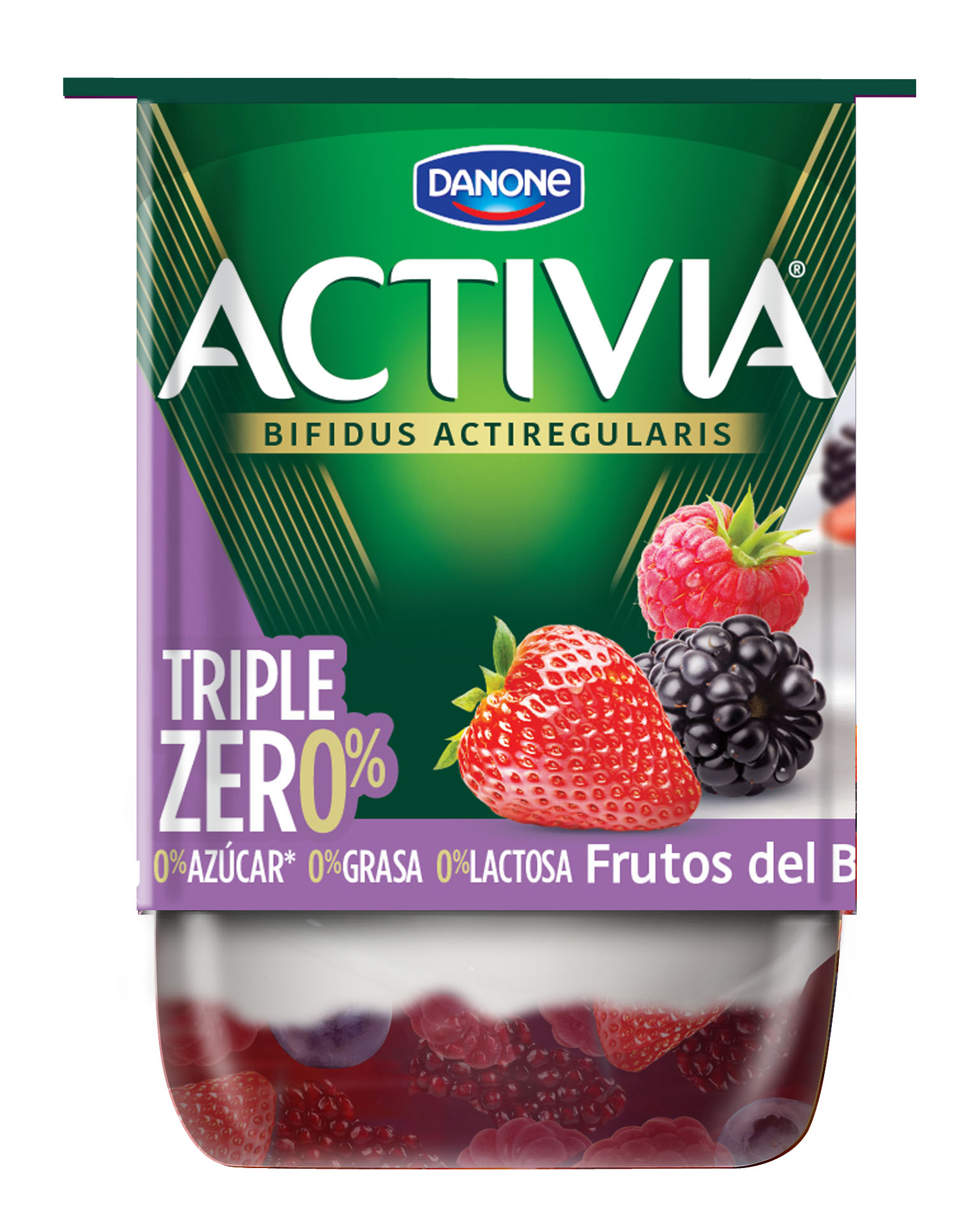 Yoghurt Triple Zero Frutos del Bosque Activia 120g