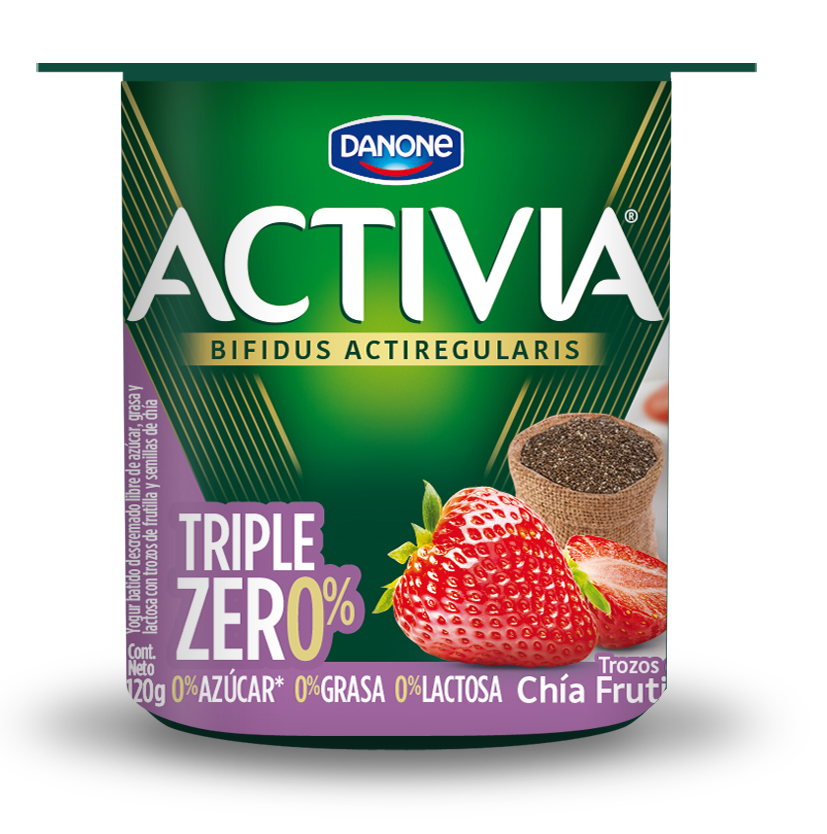 Yoghurt Triple Zero Chía Frutilla Activia 120g