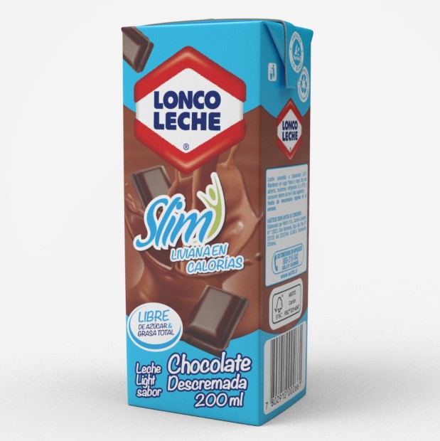 Leche Descremada Light  Chocolate Loncoleche 200 ml